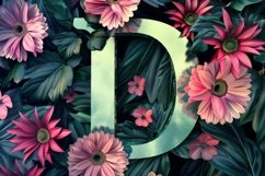 Letter D with Flowers Background Wallpaper Product Image 1