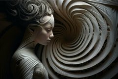 Surreal artistic portrait with swirling elements Product Image 1