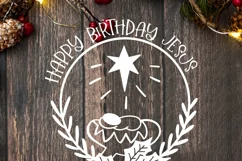 Happy birthday Jesus, svg file, Christian christmas design Product Image 2