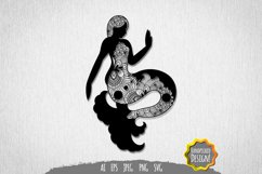 Mermaid Floral Mandala Papercut Product Image 1