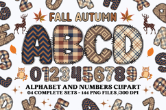 Fall Autumn Alphabet png clipart, fall autumn letters doodle Product Image 1