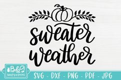 Sweater Weather SVG, Cute Autumn Hand Lettered Cut File Product Image 2