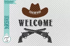 Welcome Cowboy Hunting style porch cottage sign svg dxf cut Product Image 2