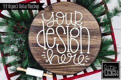 Wood Round Christmas Mockup with Cookies | Stylized Photo Product Image 1