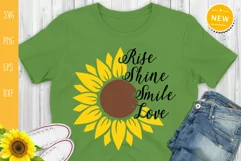 Rise Shine Smile Love Svg, Sunflower Quote svg Product Image 2