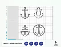 Anchor svg, Anchor monogram, Nautical svg, Anchor Svg Clip art, Anchor monogram svg. Anchor cut files Product Image 2