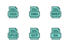 Set Of File Formats Icons Product Image 1