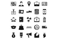 Workweek icons set, simple style Product Image 1