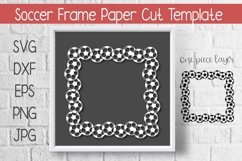 Soccer Frame Paper Cut Template Design SVG Product Image 1