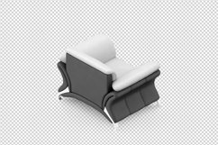 Isometric Arm Chair 3D isolated render Product Image 1