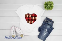 Ho Ho Ho Buffalo Plaid Sublimation design png file. Product Image 2