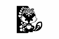 Papercut Baby Fox with Flowers and Hearts card cover Product Image 2
