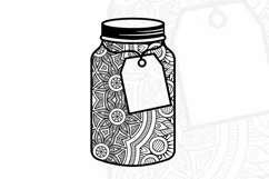Mandala Mason Jar SVG Paper Cut, Laser Cut, Printable Product Image 2