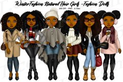 Winter Fashion Girls Black Natural Hair Planner Clipart Product Image 1