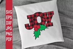 Christmas SVG | Joy Buffalo plaid - svg, png, eps, dxf Product Image 3