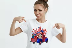 Patriotic Gnome July 4th Sublimation PNG patriotic car Product Image 2