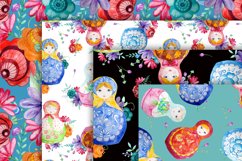 Matryoshka Digital Paper, Nesting Dolls Patterns Product Image 9