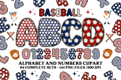 Baseball Sport Alphabet png clipart, baseball letters doodle Product Image 1
