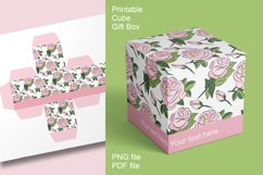 Printable Light Pink Roses Cube Gift Boxes Set of 4 Product Image 4