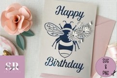 3d bee birthday card| Paper cutting | birthday card svg Product Image 1
