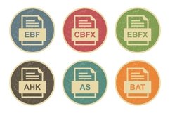 Set Of File Formats Icons Product Image 1