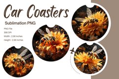 Bee Flower Car Coasters Sublimation Bee Car Accessories_8 Product Image 1