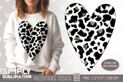 Cow Spots Heart Design | Valentine Sublimation | Png Product Image 1