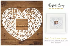 Floral heart paper cut design. SVG / DXF / EPS / PNG Product Image 1