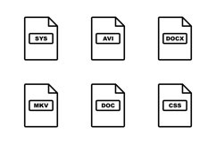Set Of File Formats Icons Product Image 1