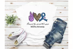 Peace Love Cure Sublimation PNG, Diabetes Awareness PNG Product Image 2