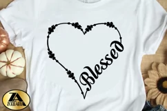 Blessed SVG PNG EPS DXF Thanksgiving SVG Floral Heart SVG Product Image 12