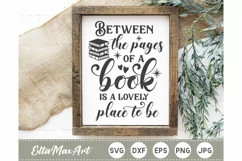 Between the pages of a book is a lovely place to be SVG, Product Image 1