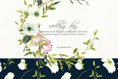 Watercolor Blush and WhiteRose Clipart and Wreaths Product Image 2