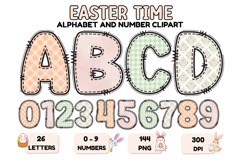 Easter Day Alphabet PNG - Letters &amp; Numbers Clipart 300 DPI Product Image 1
