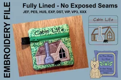 Cabin Life Zipper Bag  Fully Lined, 4X4 HOOP Product Image 1