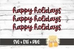 Happy Holidays - Buffalo Plaid Christmas SVG PNG DXF Files Product Image 2