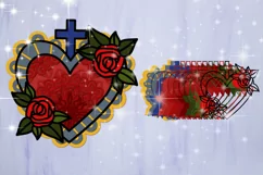 3D Heart svg Layered Milagros hearts 03 SVG Product Image 2