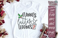 Flannels Lattes and Leggings SVG, Christmas SVG, Quote Product Image 1