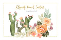 Elegant Peach Succulent Clipart Set, Cacti succulent Product Image 1