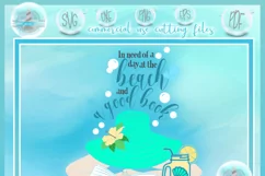 In Need Of A Day At The Beach And A Good Book Quote SVG Product Image 4