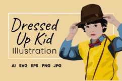 Dressed Up Kid Vector Illustration Product Image 1