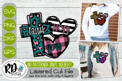 Faith Love Hope - A Layered Religious Cricut SVG Product Image 1