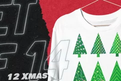 Striped Christmas Trees Clipart Set of 12 PNG files Product Image 9