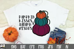 Pumpkin Kisses & Autumn Wishes SVG Cut File | Fall SVG File Product Image 1