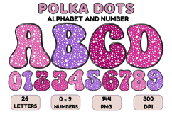 Polka Dots Alphabet Letters &amp; Numbers Clipart PNG 300DPI Product Image 1
