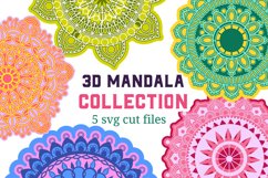 3D Mandala Bundle - 5 SVG cut items Product Image 1