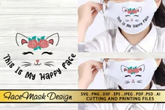 Mask SVG PNG EPS DXF Face Mask SVG Mask Design SVG Cut File Product Image 1