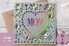 3D Floral Mom heart| Paper cutting | Mother’s Day card SVG. Product Image 3