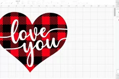Buffalo Plaid Heart SVG Valentines Day SVG Love Quotes SVG Product Image 3