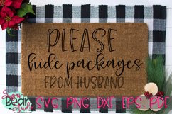 Please Hide Packages From Husband - A Funny Doormat SVG Product Image 1